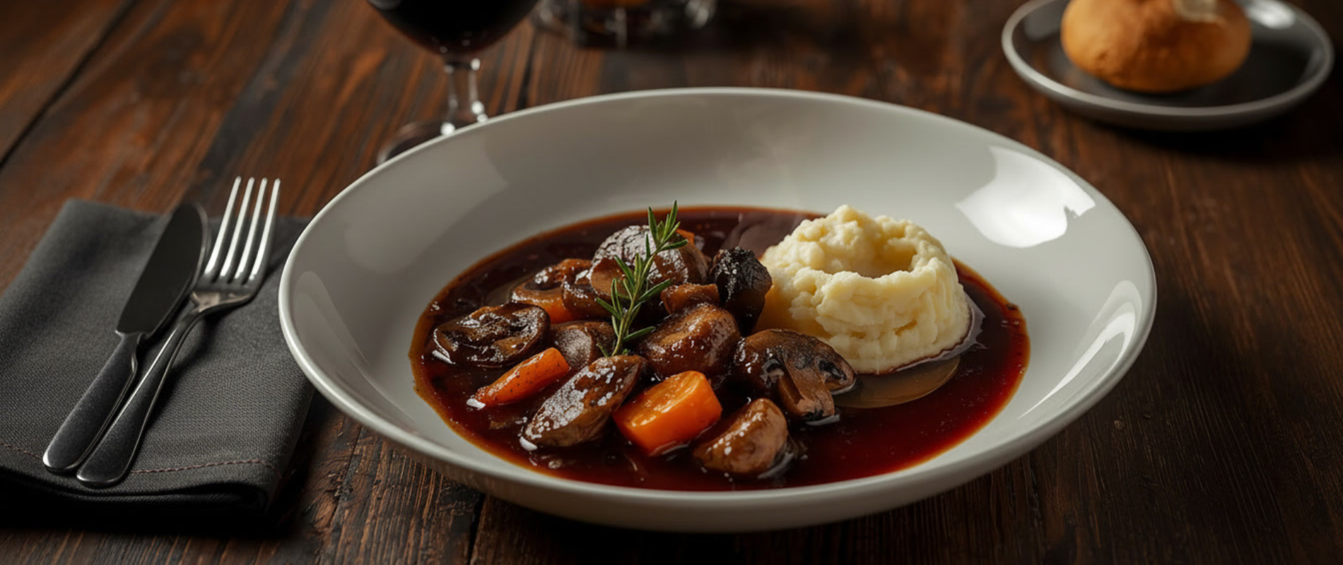 Bourguignon de Cogumelos ao Vinho Tinto